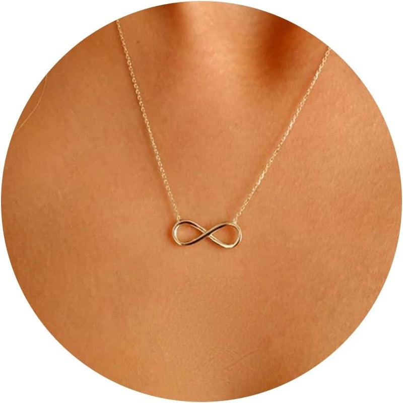 LLWOM Gold Necklace for Women-14k Gold Plated Infinity Necklace Star Of David Necklace Evil Eye Cross Pendants Heart Dainty Gold Necklace For Women - Image 1